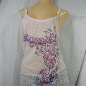 Women Pink Purple Biker Spaghetti Strap Tank Top